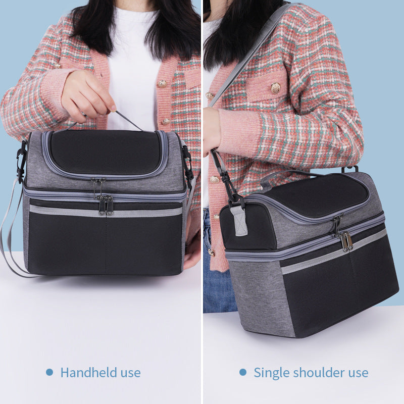 Women cooler bag with insulating main compartment and several accessory pockets Stornfield