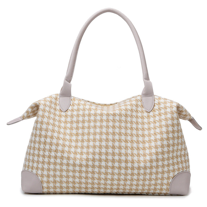 Stylish Houndstooth Satchel