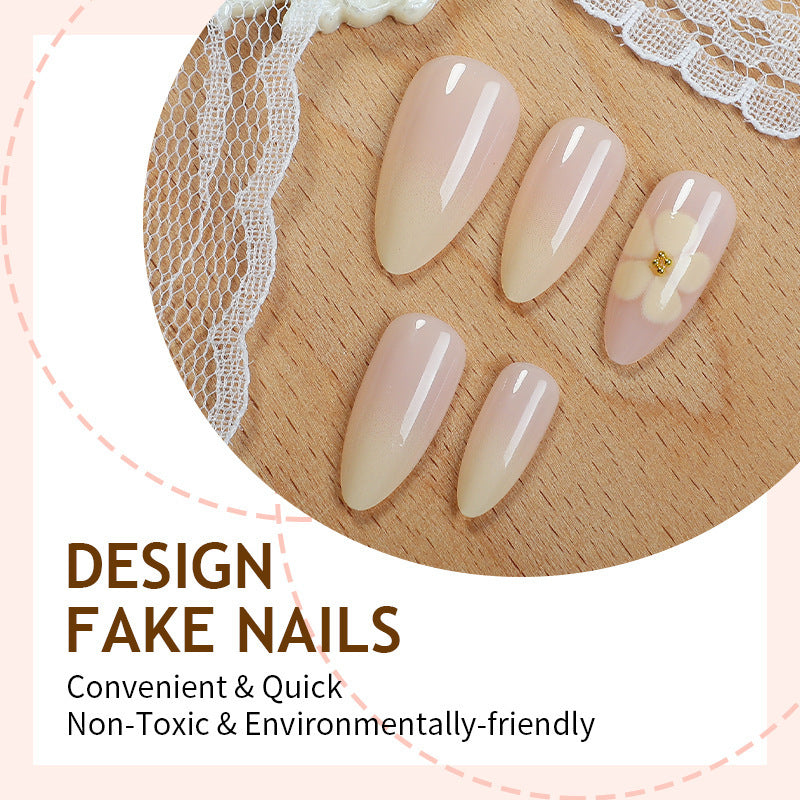 Artificial nail set with delicate floral pattern Stornfield
