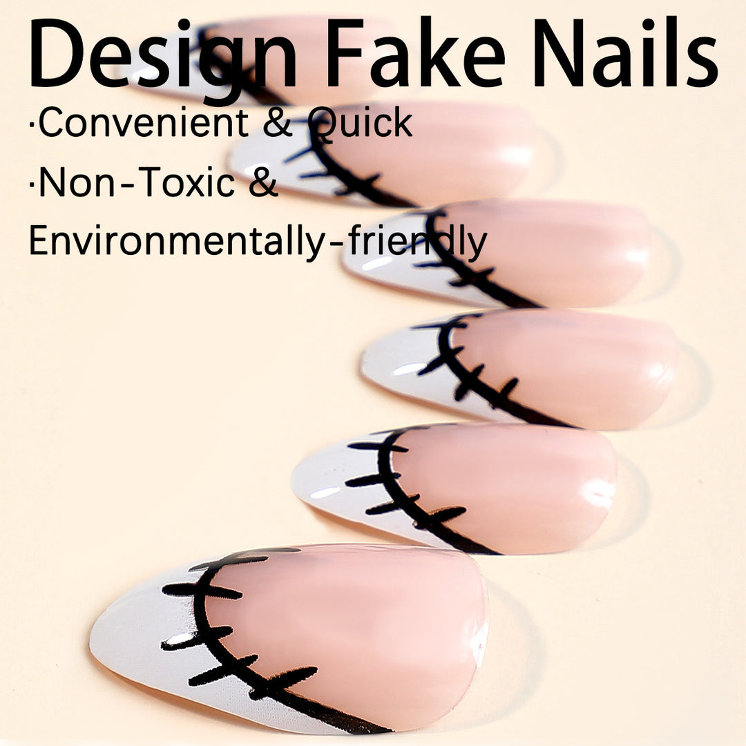 Creative nail art set with original sewing design Stornfield