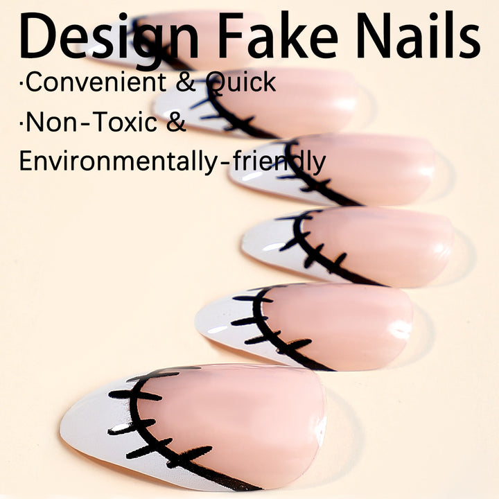 Creative nail art set with original sewing design Stornfield