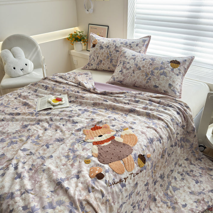 Women Cozy Bedspread with Playful Penguin Design Stornfield