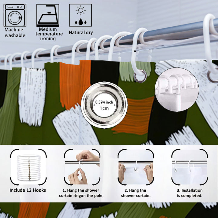 Bold Brushstroke Pattern Four-Piece Bathroom Set Stornfield