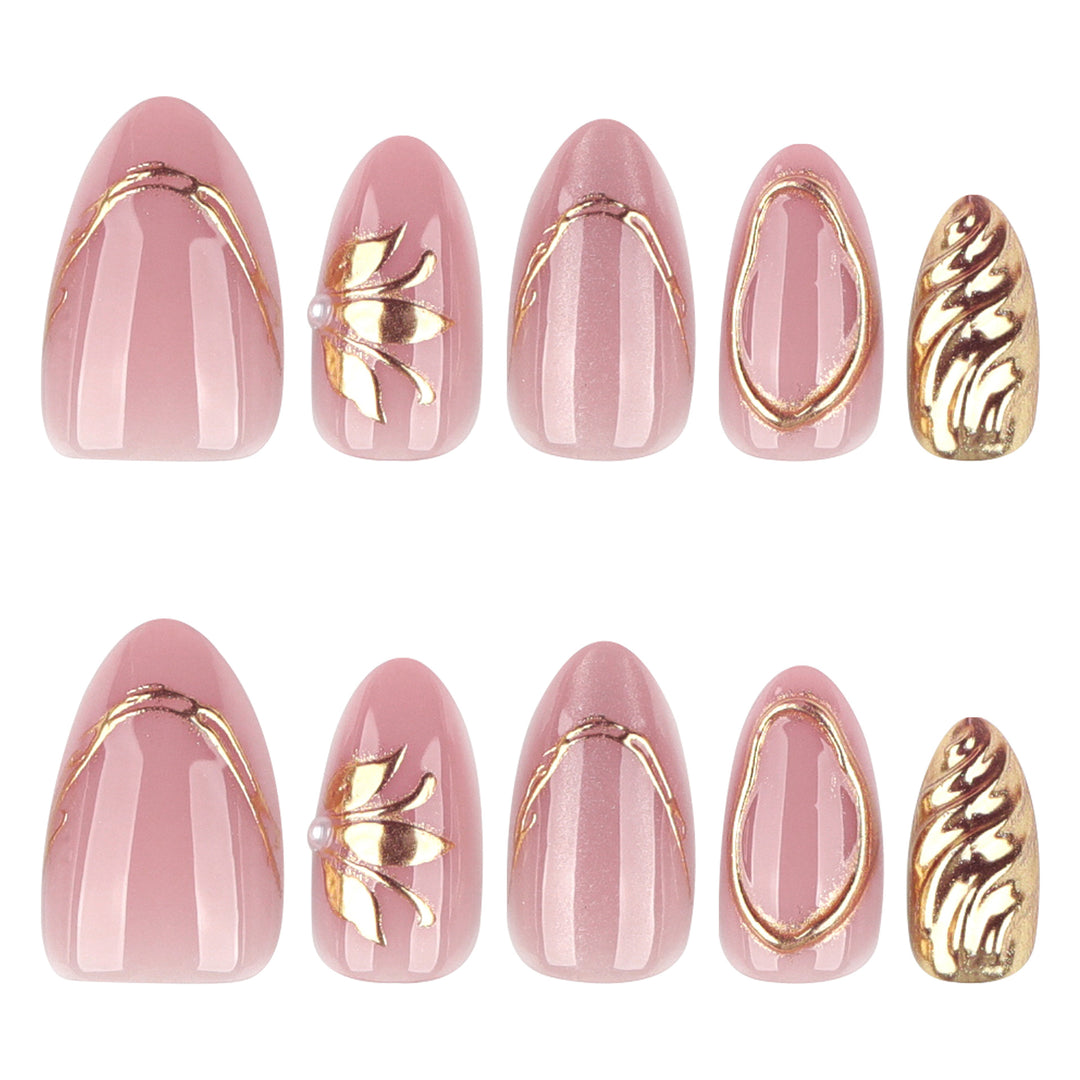 Elegant and artistic nail art with golden accents Stornfield