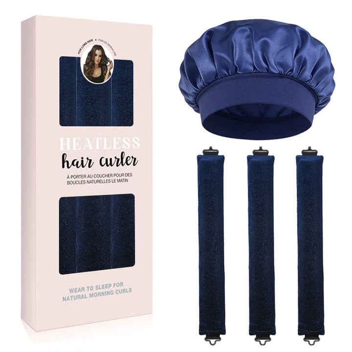 Satin Sleep Cap and Hair Rollers