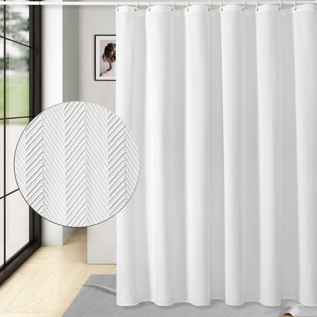 Textured Waterproof Shower Curtain Stornfield