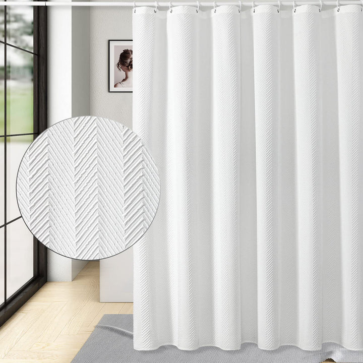 Textured Waterproof Shower Curtain Stornfield