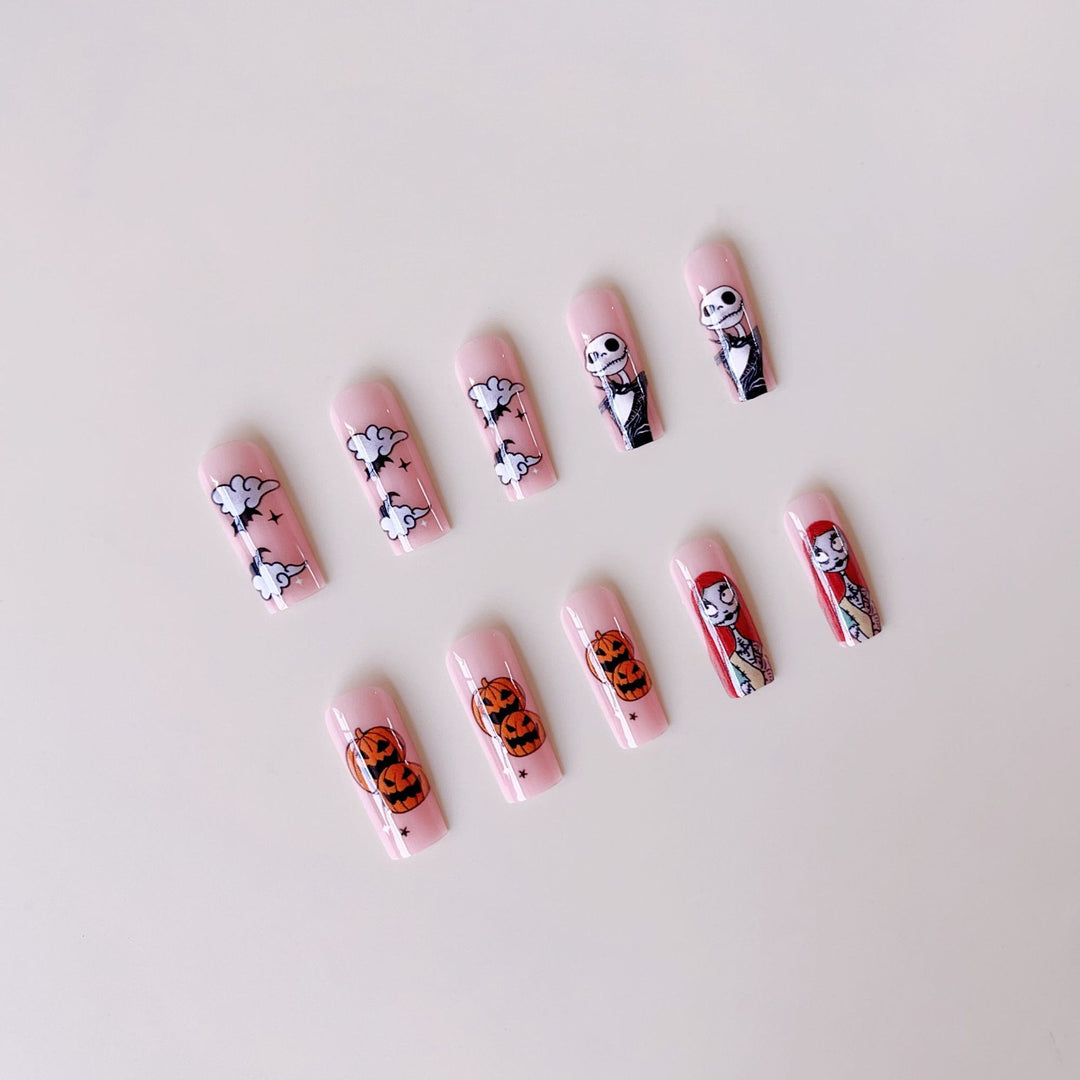 Acrylic nail set with Halloween motifs and creative 3D decorations Stornfield
