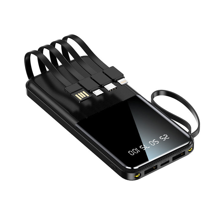 Portable power bank with multifunctional connection and integrated charging cables Stornfield