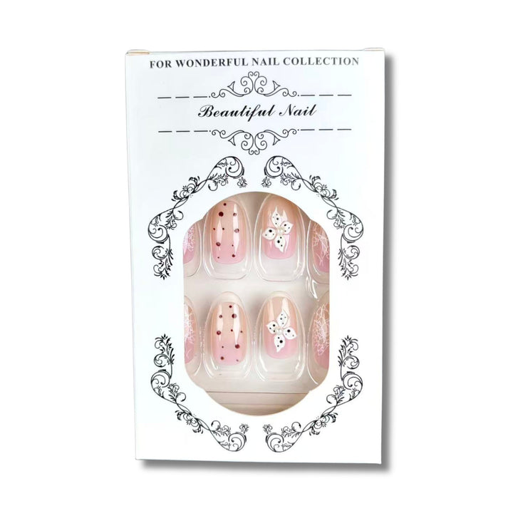 Floral Lace Design Press-On Nail Set