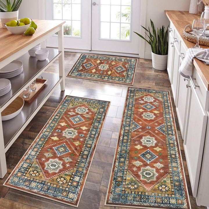Geometric Pattern Kitchen Runner Mat