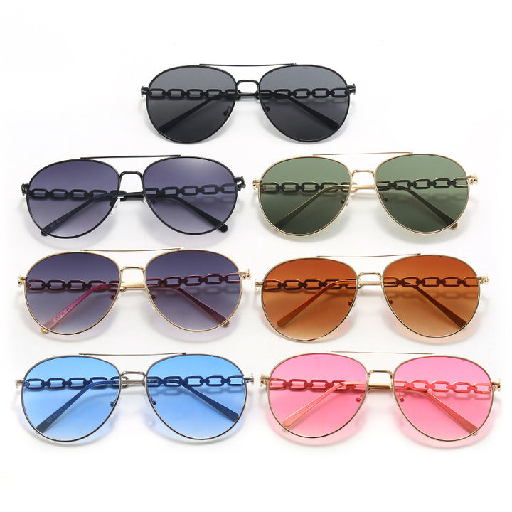 Women's Oversized Sunglasses with Fashionable Chain Frame Stornfield