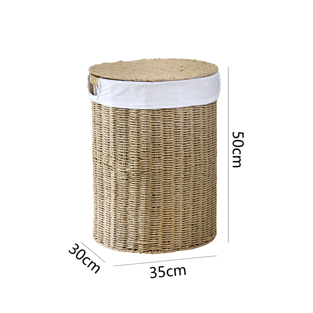 Rustic laundry basket made of woven material Stornfield