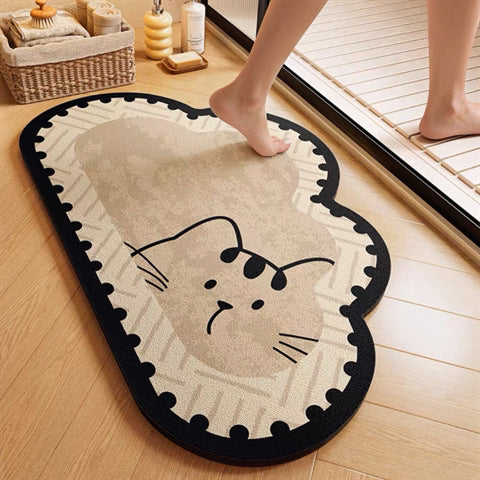 Cartoon Cat Themed Bath Rug for Home
