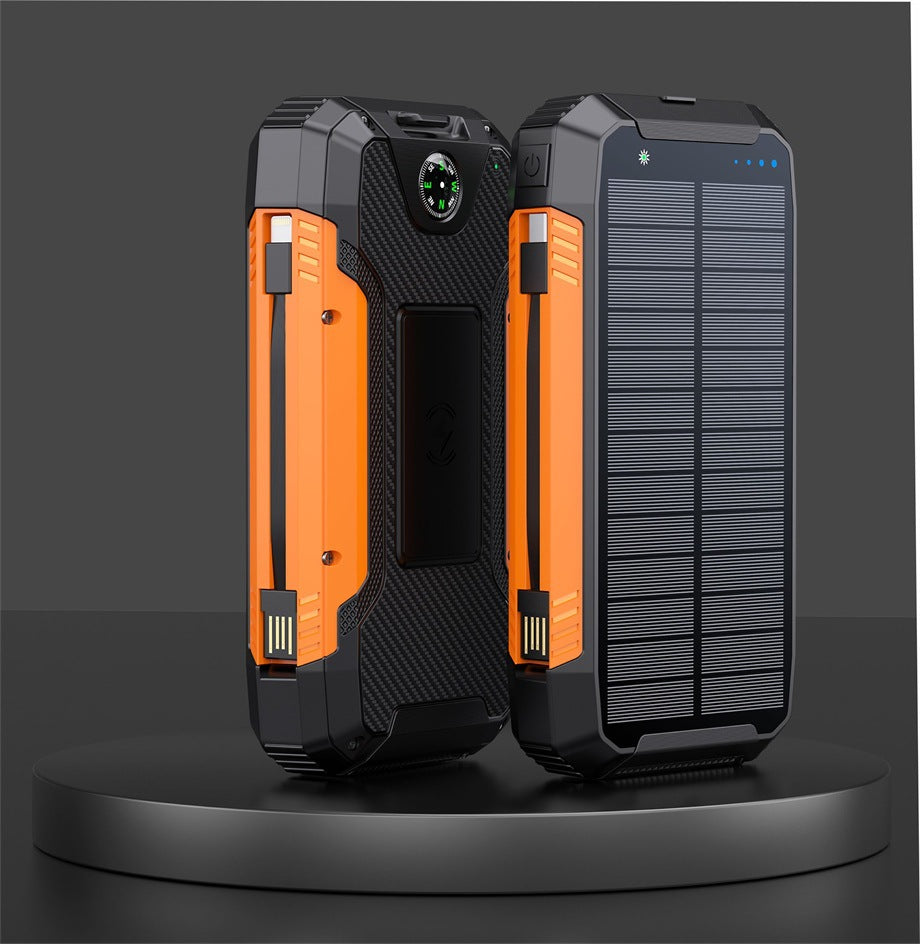 Robust Solar Powerbank with Integrated Compass and LED Lighting Stornfield
