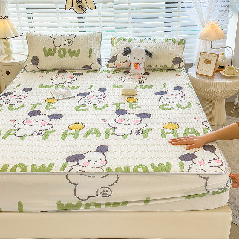 Quilted Floral Pattern Mattress Protector