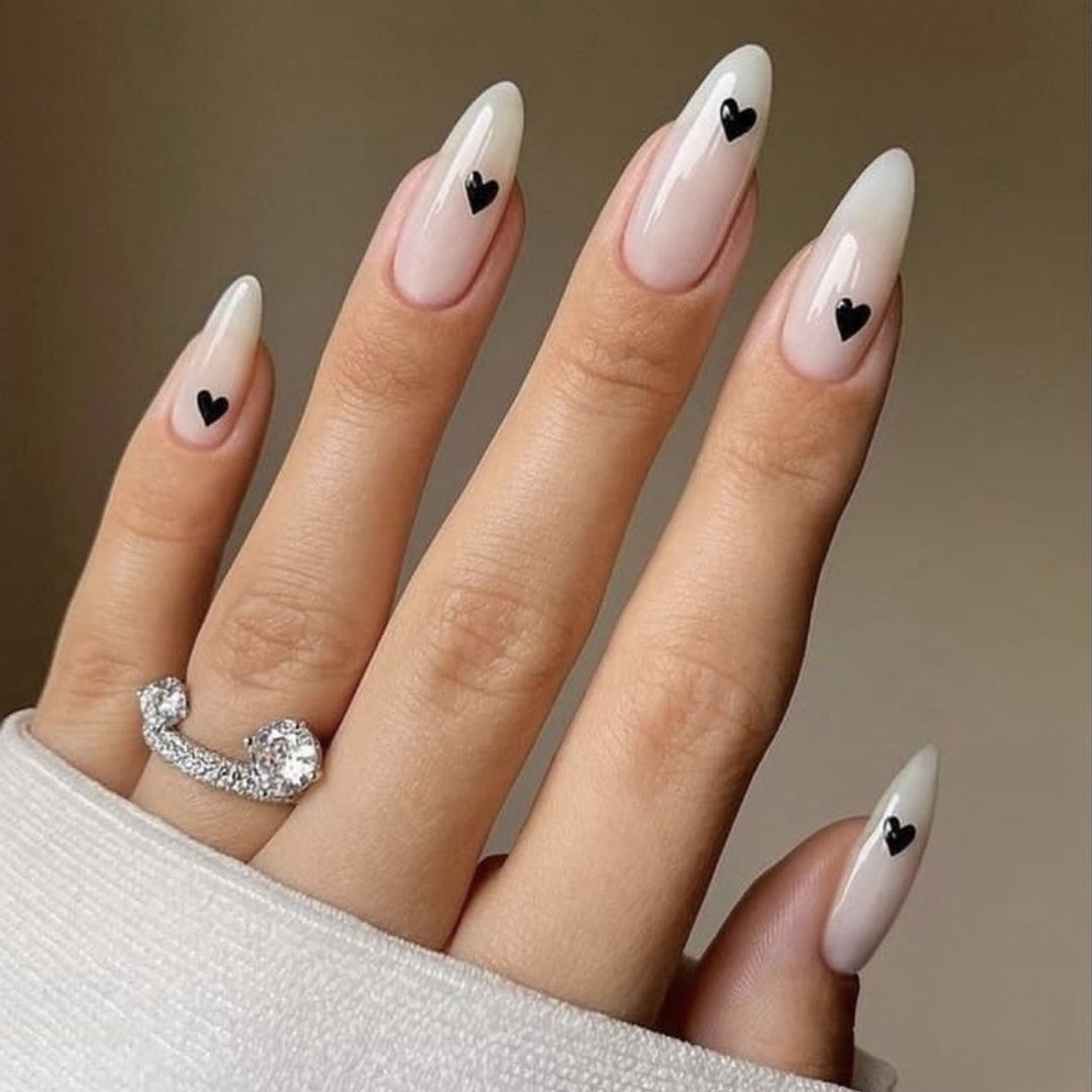 Heart-Themed Press-On Nail Art Stornfield