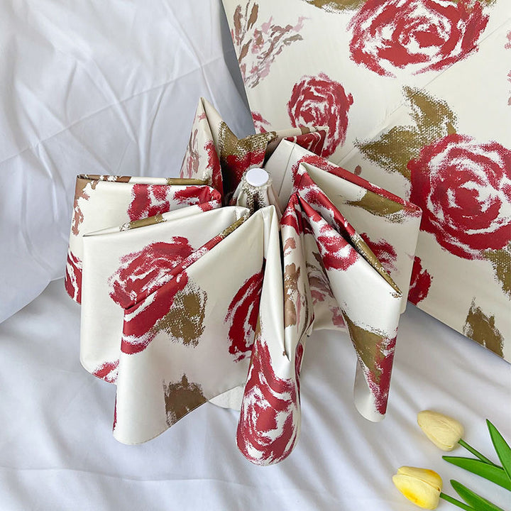 Women's Automatic Folding Umbrella with Floral Pattern Stornfield