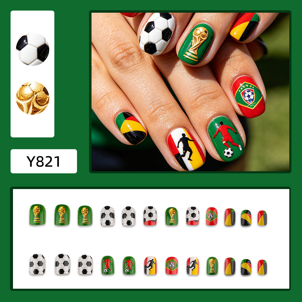 Creative Football Motif Fake Nails Stornfield