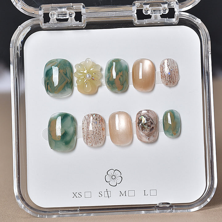 Decorative Floral Press-On Nail Set Stornfield