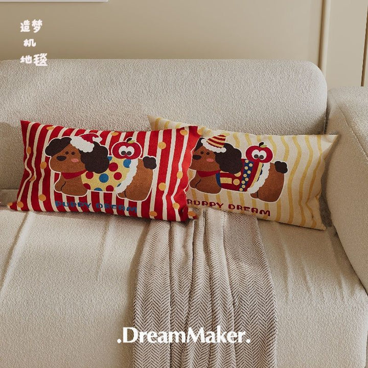 Playful Dog-Themed Decorative Pillow