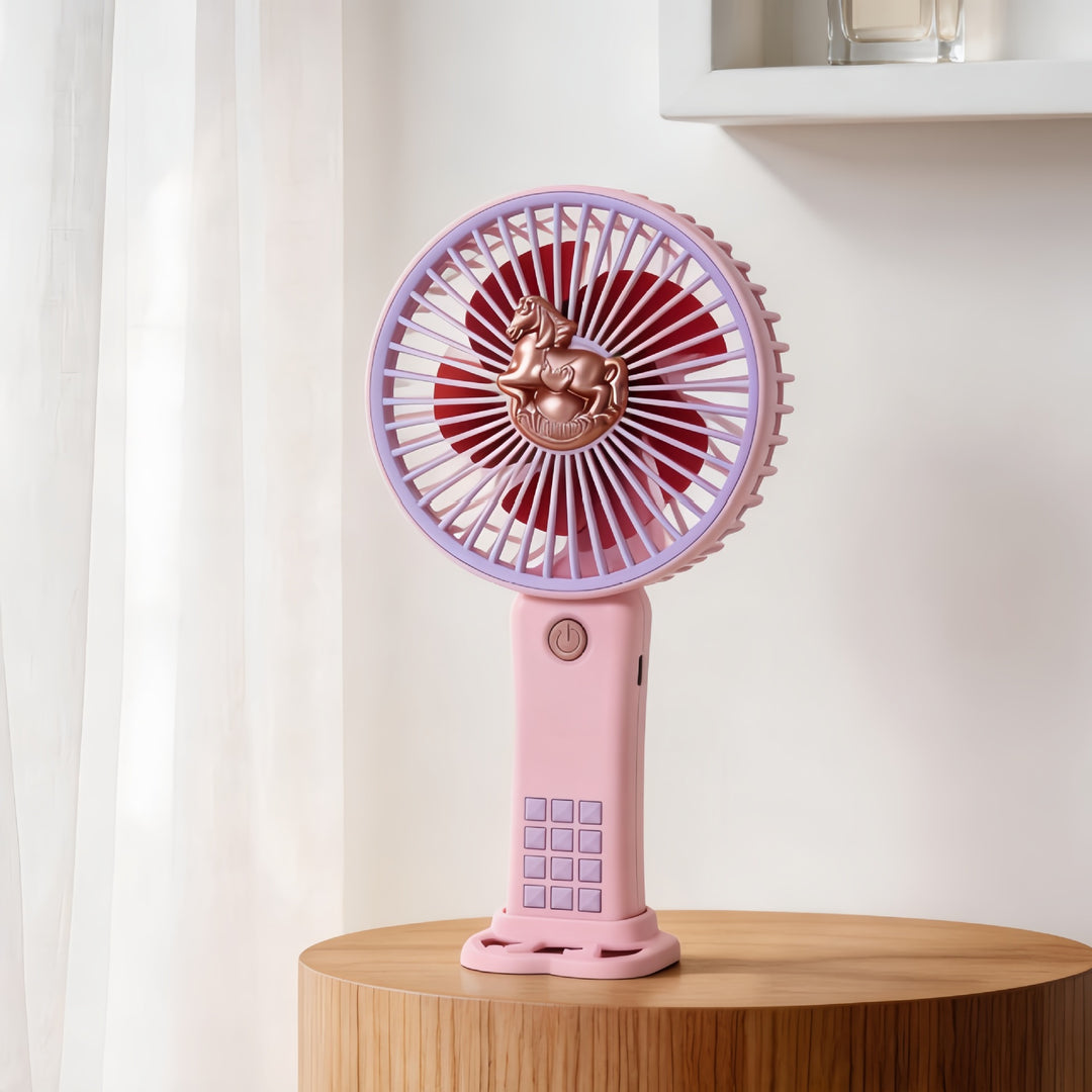 Women Portable Hand Fan with Innovative Unicorn Design Stornfield
