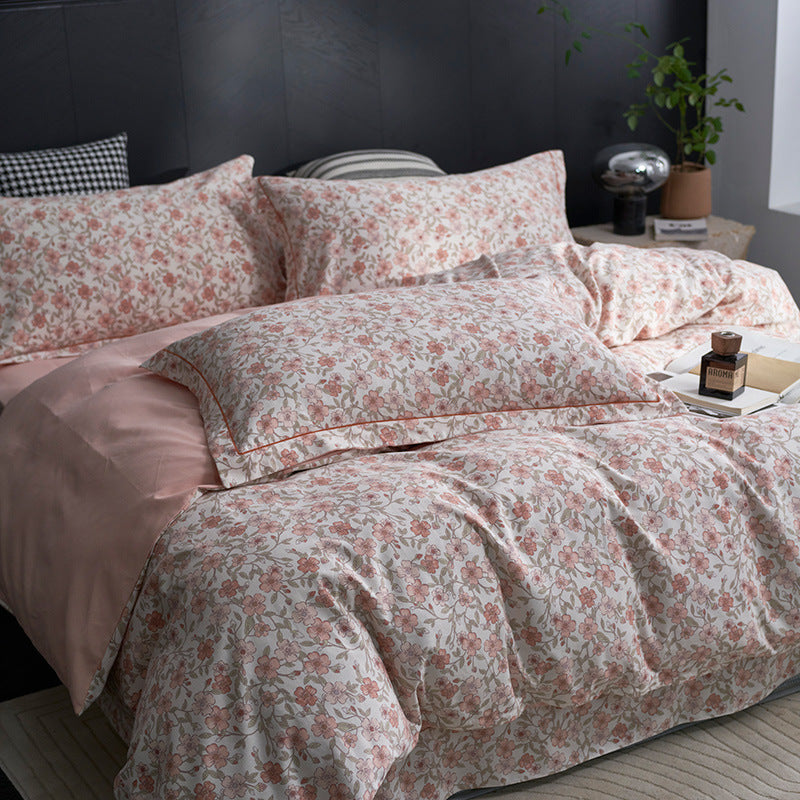 Luxury Cotton Sateen Geometric Duvet Cover Set with Pillowcases