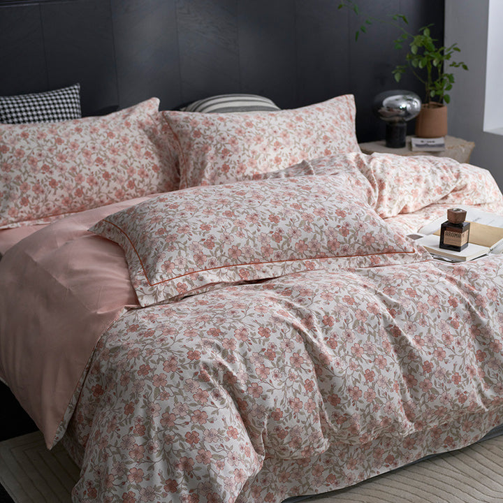 Luxury Cotton Sateen Geometric Duvet Cover Set with Pillowcases