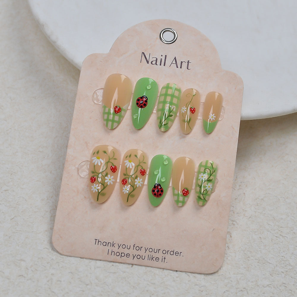 Artistic Natural Press-On Nails Set Stornfield