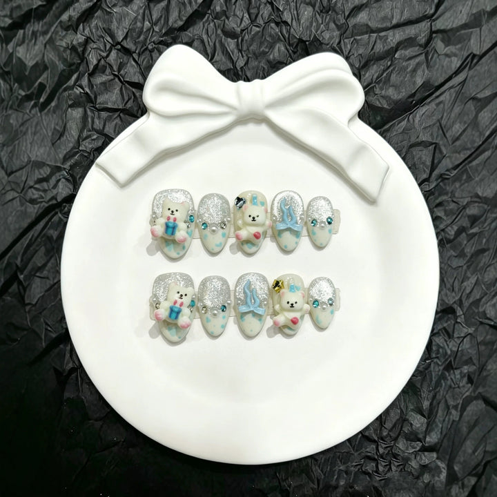 Whimsical Character Press-On Nail Art Set  1791774752