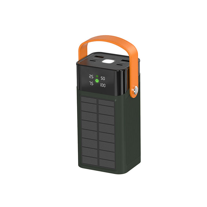 Portable solar power bank with integrated charging station and LED display Stornfield