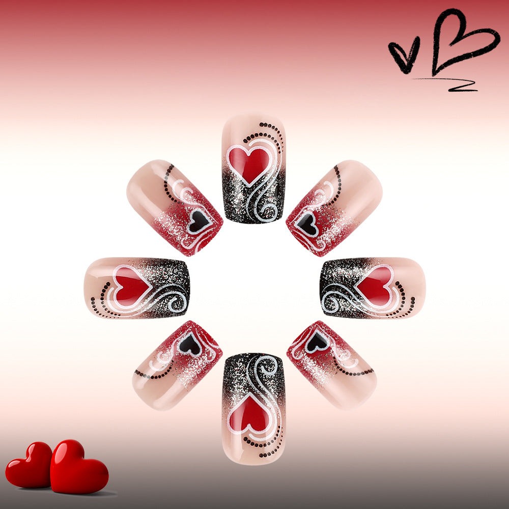 Heart-Embellished Glamorous Nail Art Set Stornfield