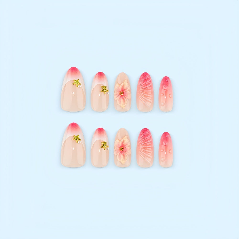 Artificial nails with flower and glitter accents Stornfield