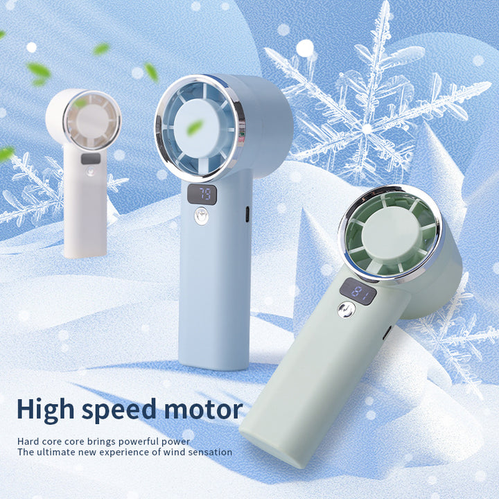 Unisex handheld fan with digital display and five speed levels Stornfield