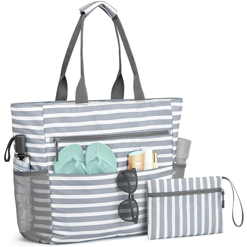 Large beach bag with multiple compartments and insulated inner pocket Stornfield