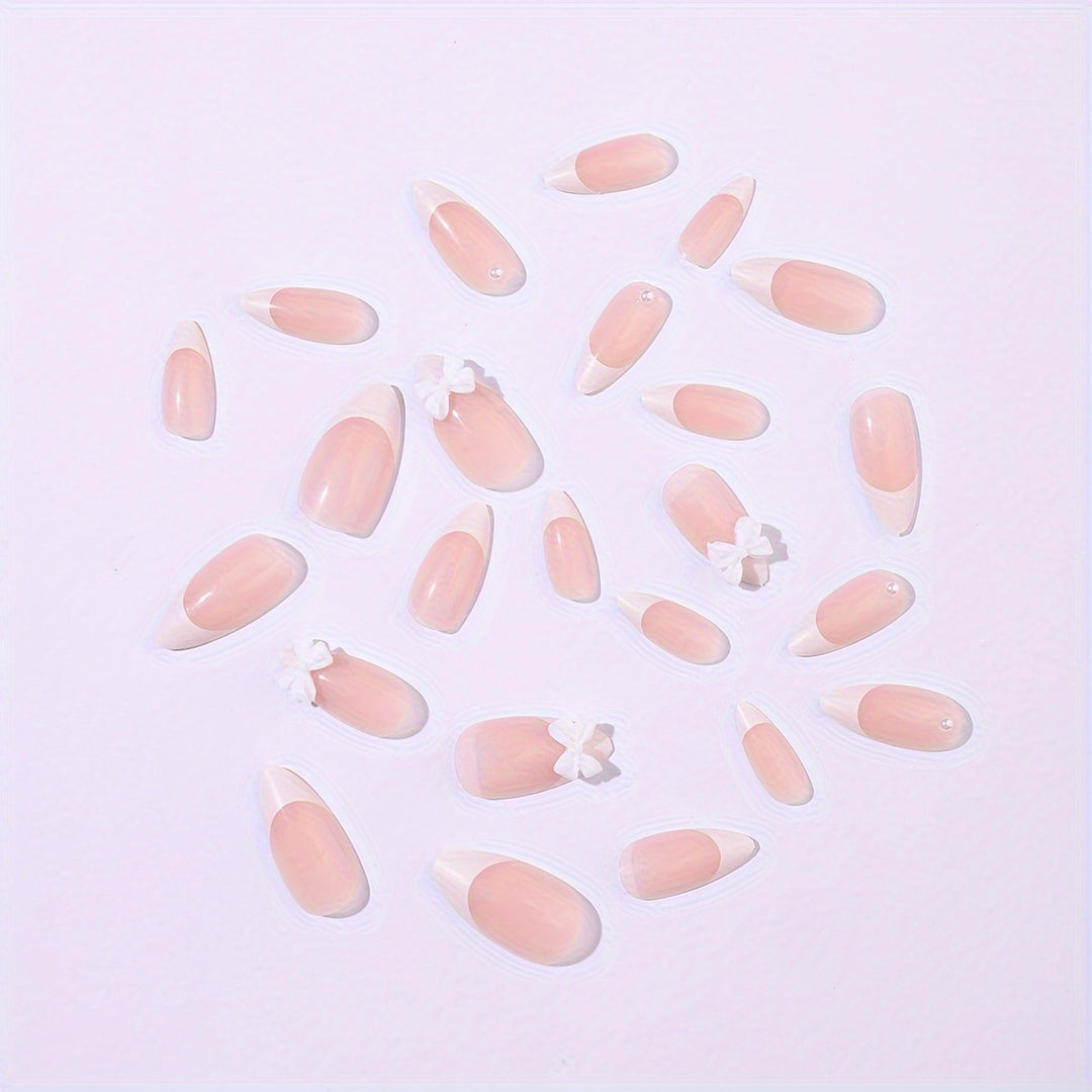 Acrylic nail set with elegant tips and floral accents Stornfield