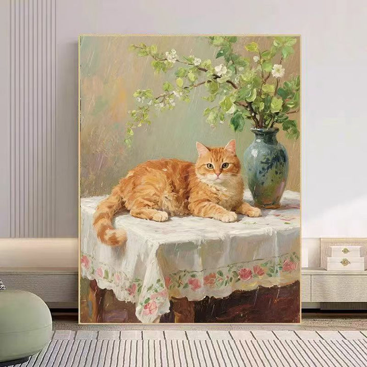Cat-Themed Nature Wall Art Print Stornfield