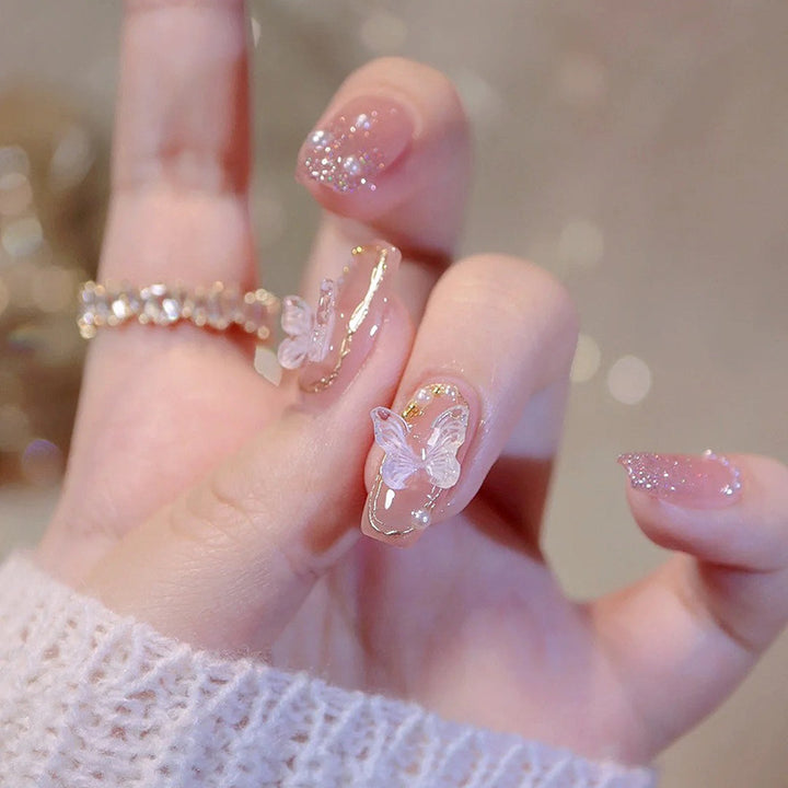 Stylish heart and ombre design artificial nails Stornfield