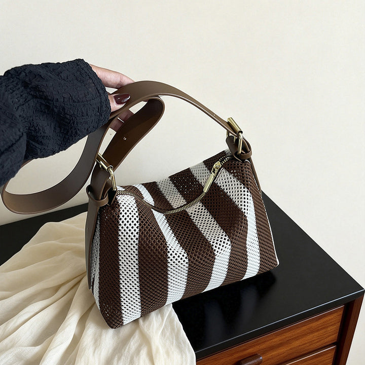 Textured Stripe Shoulder Bag