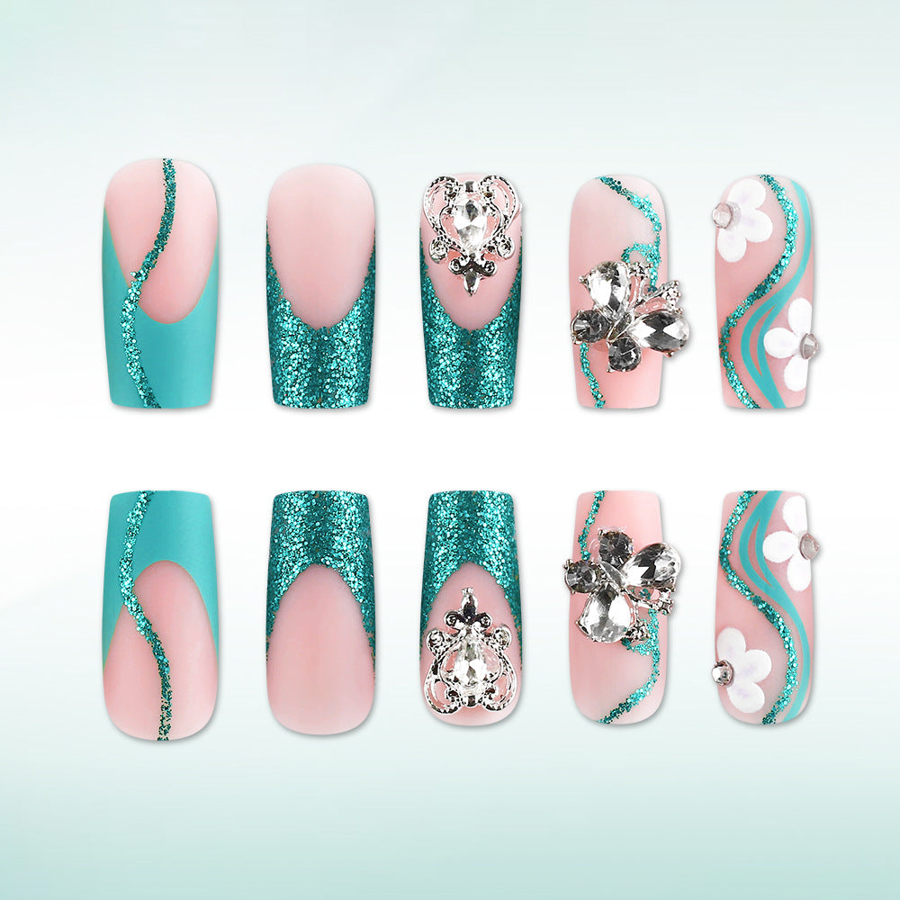Luxury Crystal-Embellished Press-On Nails Stornfield
