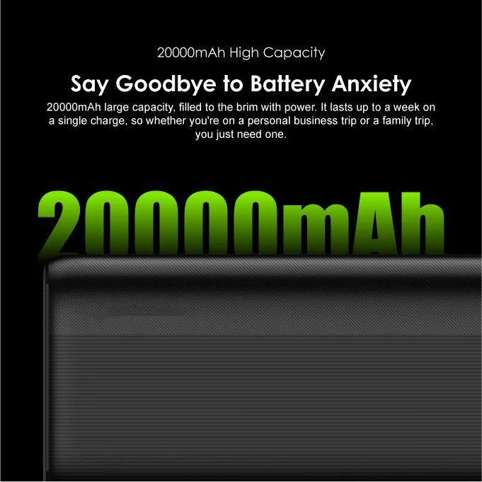 High-capacity portable power bank with dual USB ports and LED display Stornfield