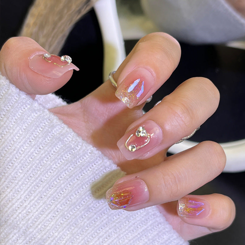 Decorative Acrylic Press-On Nails with Rhinestone Accents Stornfield