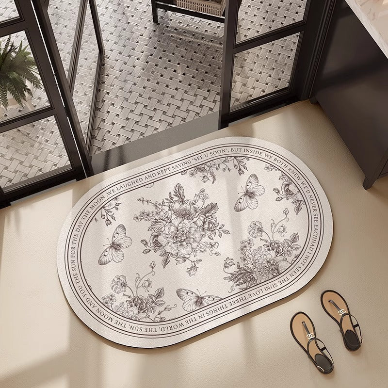 Floral Embroidered Bath Mat Stornfield
