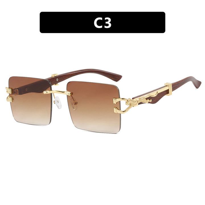 Ladies elegant square sunglasses with high-quality wooden frame Stornfield