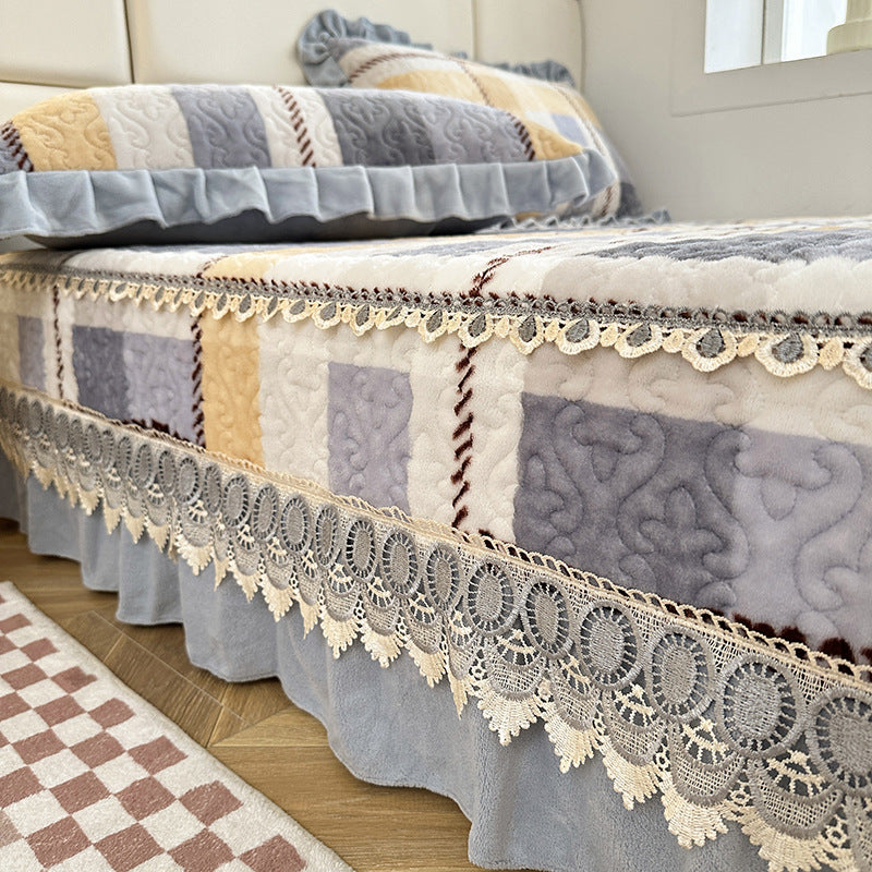 Elegant Embroidered Quilted Bedspread