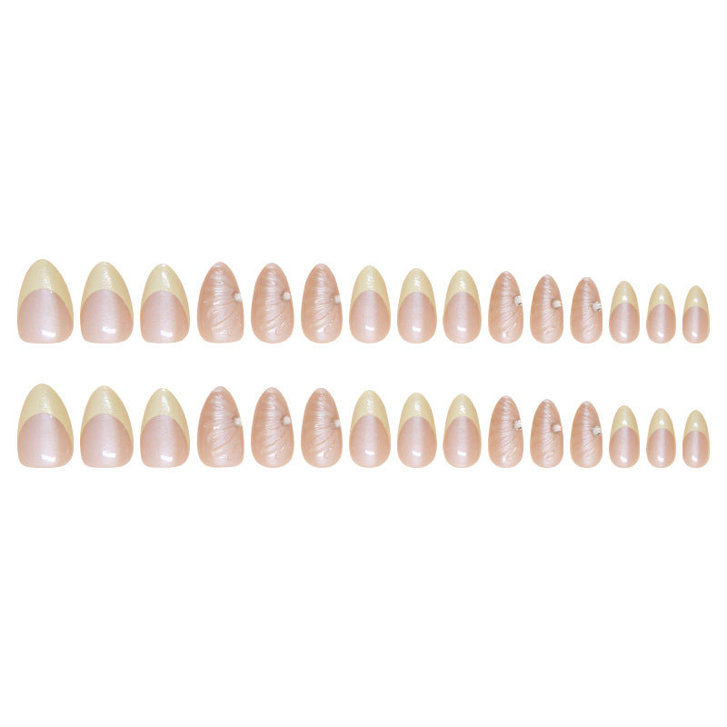 Artistic Shell-Crafted Press-On Nail Extensions Stornfield