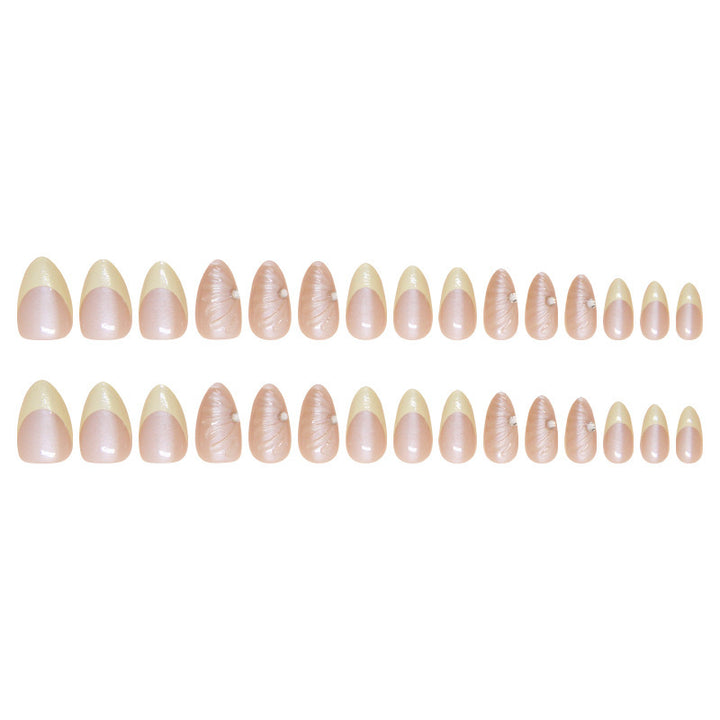 Artistic Shell-Crafted Press-On Nail Extensions Stornfield