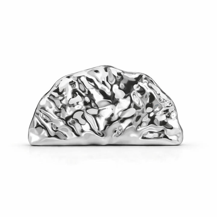 Sculptural Metallic Clutch