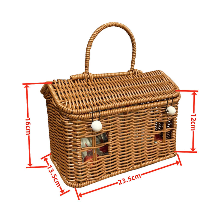 Women's stylish braided basket with rounded roof Stornfield