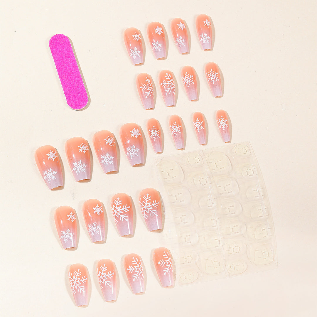 Snowflake Acrylic Nail Art Stornfield